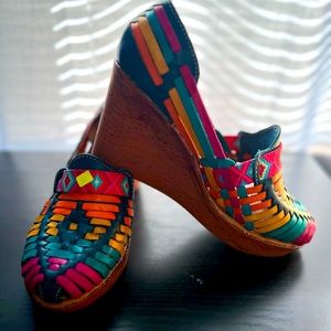 Women Mexican Platform Wedges Sandals size 8 New!